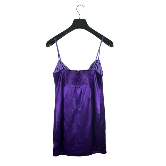 Retrofête Janessa Royal Purple Satin Mini Dress Medium - Picture 3 of 9